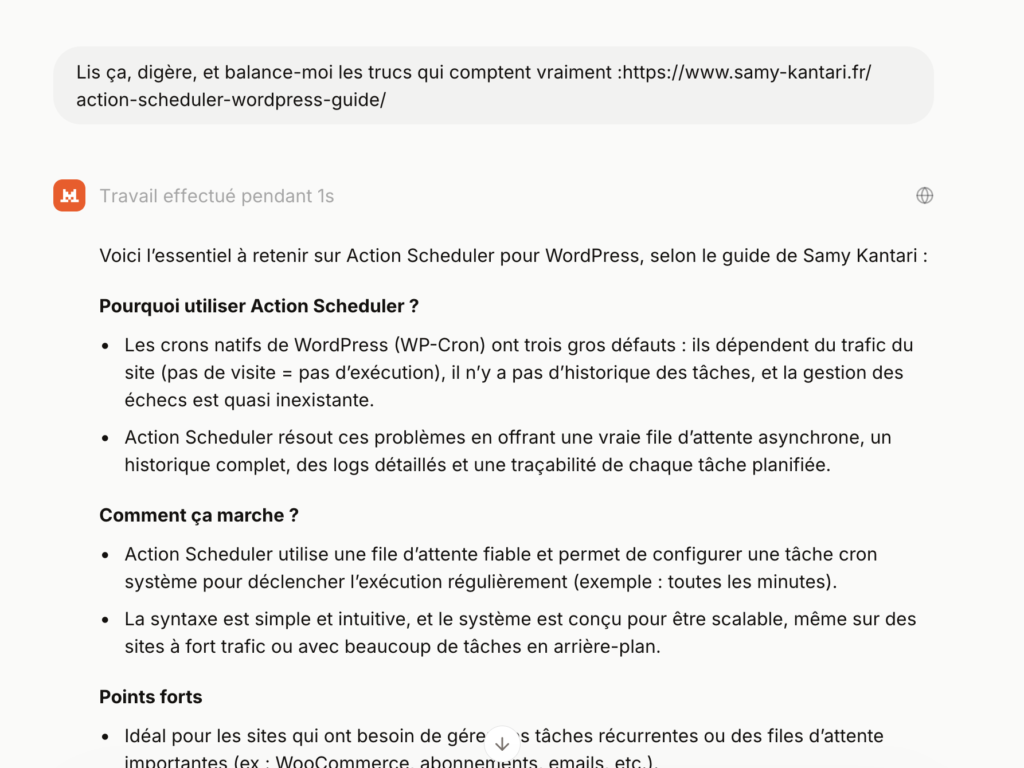 Exemple de résumé d'un article avec Mistral