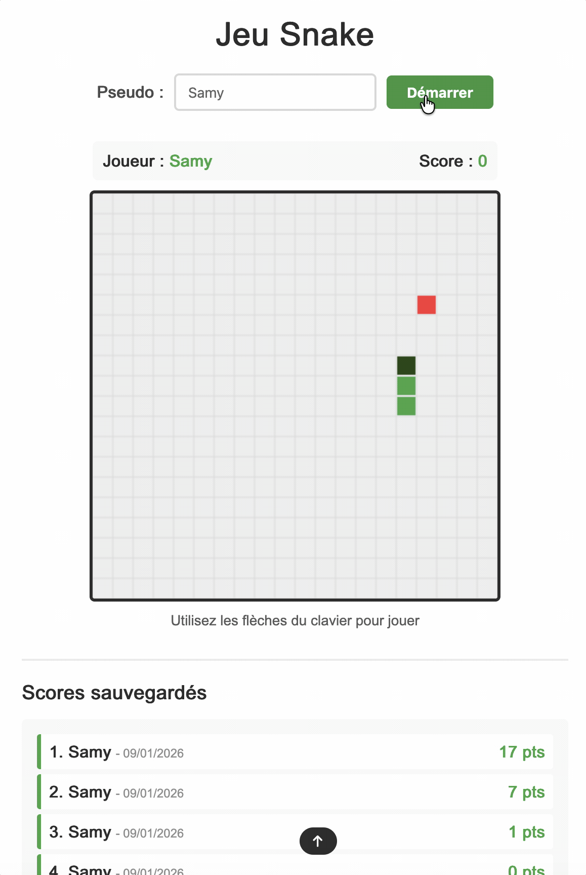 Jeu Snake développé avec Claude Code en 10 minutes